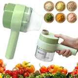 4 In 1 Portable Electric Vegetable Cutter Set Mini Wireless Food Processor Garlic Chili Onion Celery Ginger Meat Garlic Chopper