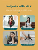 Best 3IN1 Wireless Selfie Stick R1 WITHOUT LIGHT R1S WITH LIGHT Tripod Stand And Bluetooth Shutter For Tiktok Youtube Vlogging Photography Traveling